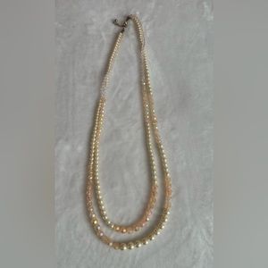 Vintage Pearl and crystal necklace. Long length